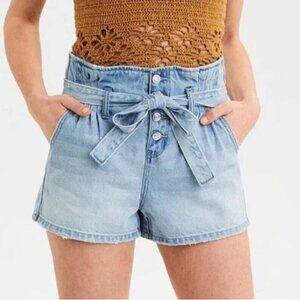American Eagle Paperbag Mom Short Womens Size 0 High Rise Button Fly 80s Retro